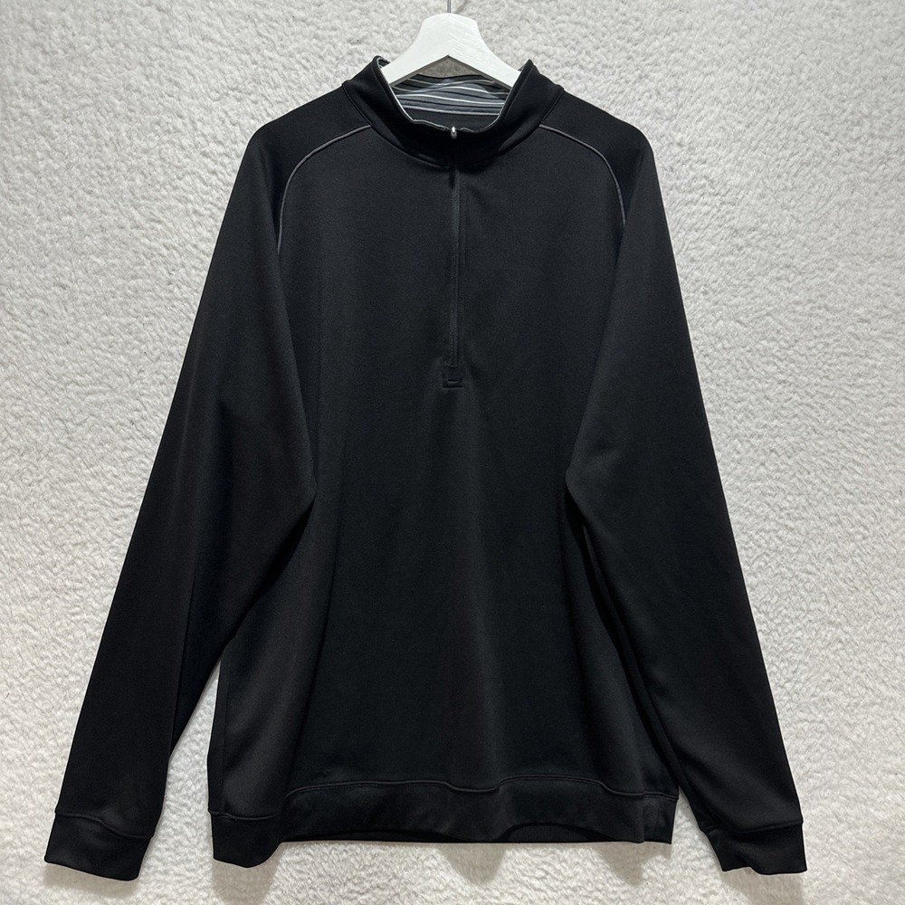Straight Down 1/4‎ Zip Pullover Men's Size XL Black
